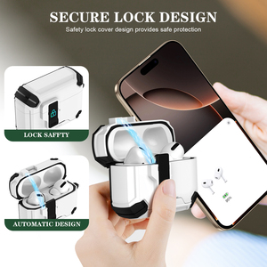 Nouvelle coque de protection avec verrou de sécurité pour <span class=keywords><strong>AirPods</strong></span> Pro <span class=keywords><strong>3</strong></span> Pro2 4 <span class=keywords><strong>ANC</strong></span>, en TPU et PC, avec support de téléphone intégré, étuis de protection, accessoires pour écouteurs - Product Image 3