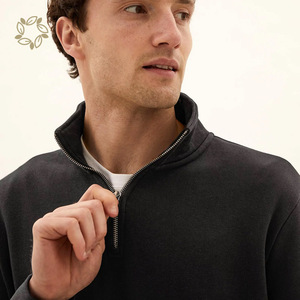 Felpa mezza Zip felpa felpa felpa in pile di <span class=keywords><strong>cotone</strong></span> <span class=keywords><strong>organico</strong></span> felpa lavorata a <span class=keywords><strong>maglia</strong></span> felpa maglione mezza Zip - Product Image 5