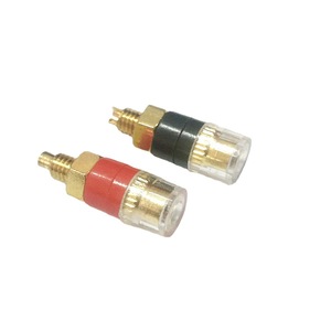 Petit bornier transparent en cristal, bornier haut de gamme en cuivre plaqué or, bornier pour amplificateur de puissance, bornier pour haut-parleur audio - Product Image 3