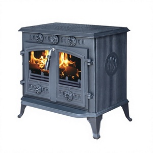 Poêle à bois moderne multi-combustibles en fonte avec télécommande pour usage intérieur en appartement - Product Image 2