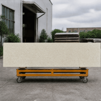 Plaque de surface solide en acrylique de 12 mm, couleur beige crème avec des taches brunes, vente en gros pour comptoir de réception de bureau