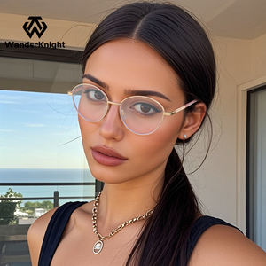 לוגו מותאם אישית מתכת סגלגל משקפיים כחול אור חוסם משקפיים מסגרת נשים גברים משקפיים וינטג מרשם עיניים - Product Image 3