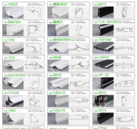 Projecteur de profil LED en aluminium T5 deux-en-un sans rainurage pour décoration de plafond de salon éclairage d'angle lumineux