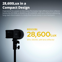 Lumière vidéo LED RVB Godox RS100R/Bi 100W 1800K-10000K pleine couleur, portable, en plastique, format poche, pour photographie et diffusion en direct