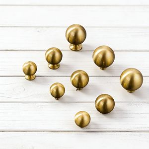 <b>Copper</b> Cabinet <b>Knob</b> Round Traditional Drawer Handle Antirust 25mm Diameter - Product Image 2