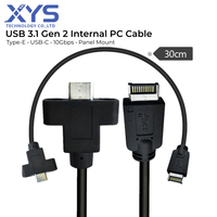 Kabel USB 3.1 Gen 2 Tipe E ke USB Tipe C 10Gbps untuk Pemasangan Panel Depan Casing PC Internal