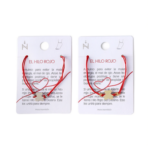 Tobillera de acero inoxidable El Hilo Rojo con amuleto de hilo rojo para mujer, joyería de moda, regalo. - Product Image 2