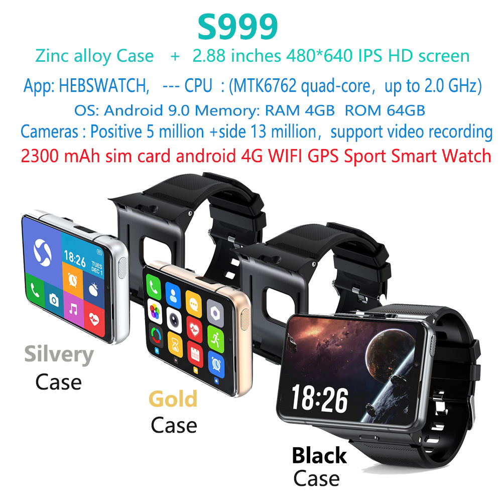 DM100 Smart Watch - 4G LTE, 5.0MP Camera, GPS & Heart Rate