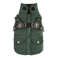 Veste coupe-vent pour chien avec double poche zippée, réfléchissante, en polaire, pour le sport, le poitrail et le dos, chaude pour l'hiver, avec anneau en D