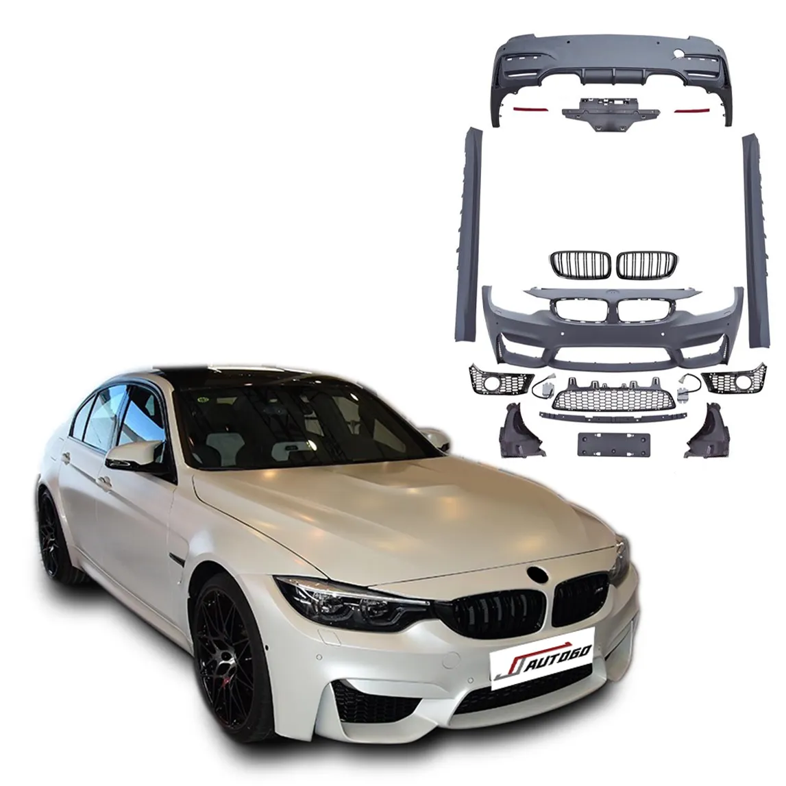 BMW3シリーズF3012-18用自動修正変換ボディキットM3Mパワースタイルフロントリアバンパーグリルサイドスカートへのアップデート