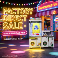 Machine de jeu à pince à haute exposition, à monnayeur, avec LED néon, pour attraper des peluches, thème Noël, pour centres commerciaux et usines