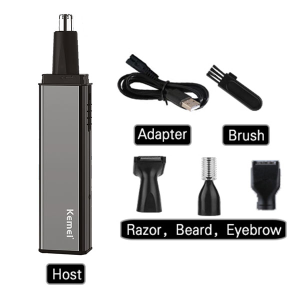 Kemei KM-6636 4 in1 Electric Ear And Nose Hair Trimmer Shaver Clipper Rechargeable Razor Shaving Device