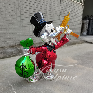 Escultura de Pato Scrooge de Diseño Personalizado para Decoración de Interiores, Esculturas de Pato, Escultura de Resina Galvanizada - Product Image 4