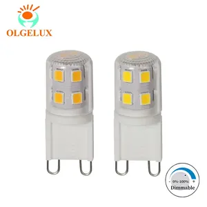 OLGELUX Fabricante Dimmable AC220-240v G9 Lâmpadas Led Alta Eficiência Energia Lâmpada Cerâmica Potência LED Iluminação G9 Lâmpadas SMD