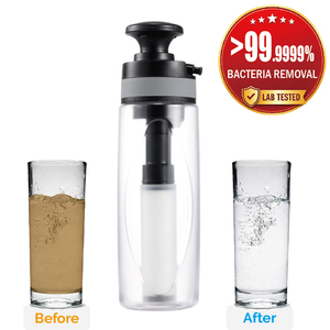 Filtro de Agua Portátil de Carbón Activado Cerámico Manual para Exteriores, 5000 Litros de Vida Útil, para Camping, Senderismo, Caza, Emergencias y Supervivencia - Product Image 1