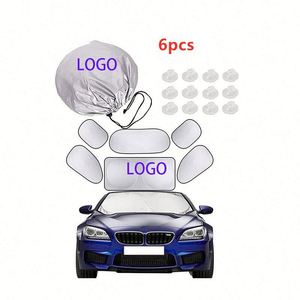 Parasol Plegable para Parabrisas Delantero de Coche y SUV, Tela Plateada, 6 Piezas, para Todas las Ventanas, Regalos Promocionales - Product Image 1