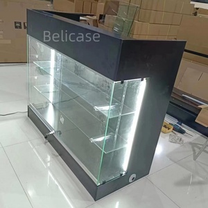 Caisse enregistreuse de supermarché en <span class=keywords><strong>verre</strong></span> en bois de 70 pouces pour magasins de détail Caisse enregistreuse pour magasin de fumée - Product Image 2