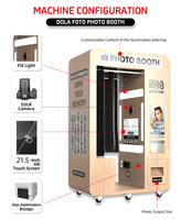 Cabina de Fotos Retro Disco con Impresora, Pantalla Táctil Interactiva, Máquina Expendedora de Selfies para Eventos en Centros Comerciales