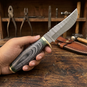 Handcrafted Industrial Grade Damascus Steel Fixed Blade Hunter/Camping Knife Wood Handle <b>Drop</b> Point Straight Edge 20 CM - Product Image 3