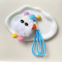 Porte-clés en peluche de dessin animé, petite boule de charbon, couleur mignonne, poupée, sac d'école pour étudiant, pendentif de sac à main, petit cadeau