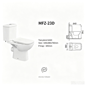 Inodoro Moderno <span class=keywords><strong>de</strong></span> Dos Piezas MFZ-23D con Doble Descarga, Cerámico, Salida S-trap/P-trap, <span class=keywords><strong>Sanitario</strong></span> para Baño, Ideal para Renovación <span class=keywords><strong>de</strong></span> Apartamentos - Product Image 2