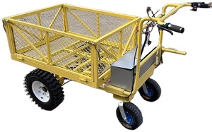 4 bánh xe tiện ích động cơ điện Trailer Điện Tay Xe tải thùng thép Wagon Xe đẩy công cụ giỏ hàng Wagon - Product Image 3