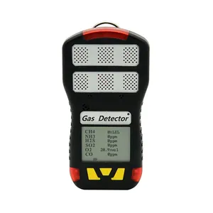 CE ATEX LCD Display Tragbare 5 in1 gas Analyzer CH4 CO H2S O2 CO2 multi gas alarm detector