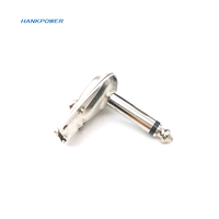 Lapisan nikel datar Mini Audio sudut kanan 6.35mm 1/4 TS konektor Jack untuk kabel Patch gitar