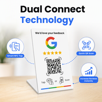 Soporte de mesa NFC para reseñas de Google para huéspedes de hotel con código QR, soporte de acrílico de doble cara para letreros, para recepción y vestíbulo, proveedor de China