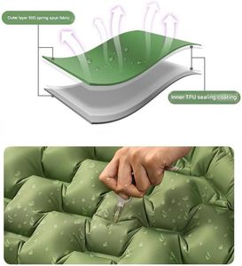 Tapis de couchage autogonflant ultraléger TooWang 50D avec pompe intégrée et oreiller, durable, imperméable, pour <span class=keywords><strong>tente</strong></span> et randonnée - Product Image 4