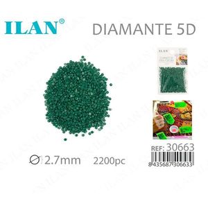 Ilan Diamante 5D 2.7mm Verde 2200 piezas para Pintura de Diamantes - Product Image 1