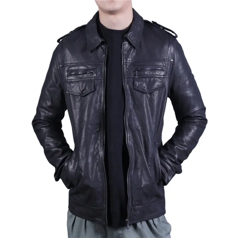 Custom High Quality Fashion Plus Size Men's Motorcycle Jacket Leather Biker Jacket for Men