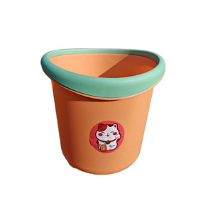 Cartoon Cylindrical Trash Can With <b>Lid</b> Indoor Outdoor Storage <b>Bin</b> For Kitchen Living Room Strawberry Bear Yellow Duck Kuromi - Product Image 5