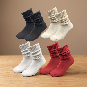 Chaussettes décontractées en coton et élasthanne pour femme, fabriquées à Taïwan, écologiques, tendance, coupe ample, basiques, pour l'automne et le quotidien - Product Image 2
