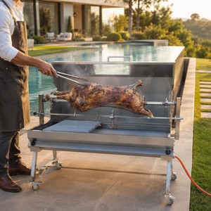 Barbacoa <span class=keywords><strong>de</strong></span> Carbón Cuadrada Personalizada <span class=keywords><strong>de</strong></span> Fábrica con Parrilla <span class=keywords><strong>de</strong></span> <span class=keywords><strong>Gas</strong></span> y Ahumador <span class=keywords><strong>de</strong></span> Flujo Inverso - Product Image 5