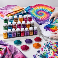 TIMESRUI 30ml fibre réactive colorant poudre résistant au lavage et non toxique bricolage tie-dye kit pour t-shirts, écharpes, tissu