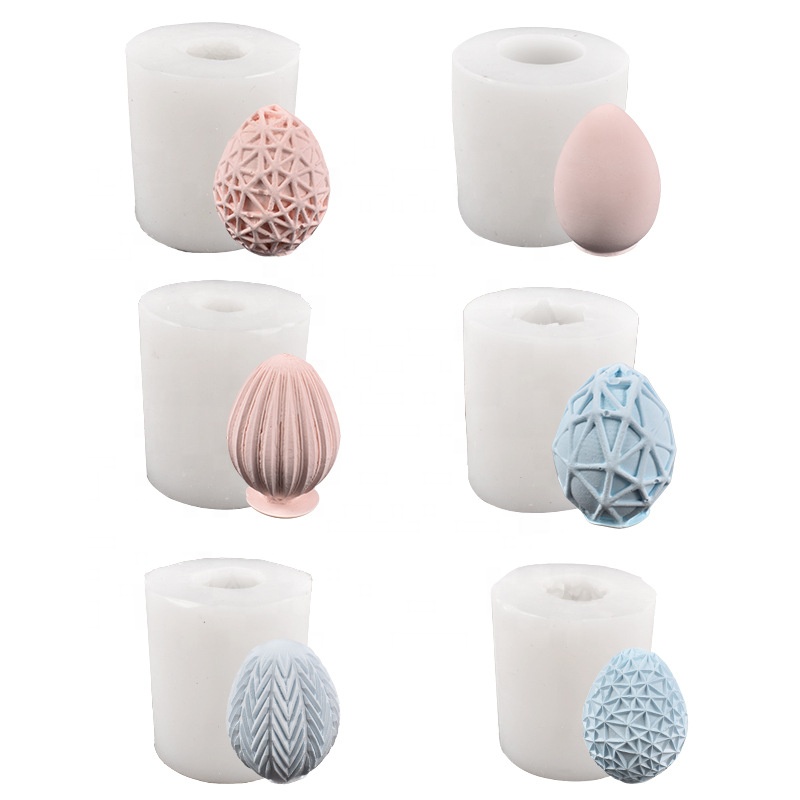 Junhui 2 Pezzi Stampo in Silicone per Pasqua, Stampi per Uova in Silicone, Fiori Uova Stampo Candela, 3D Forma di Uova Stampo per Uova di Pasqua