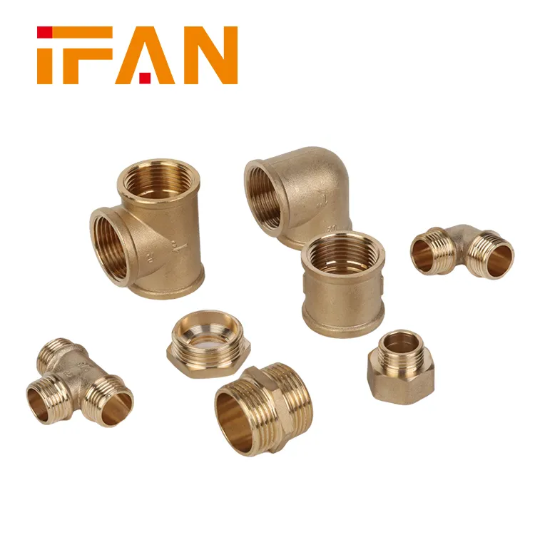 IFAN Factory Wholesale Brass Pipe Fittings Female Male Thread Union Nipple Elbow Tee Fittings Brass