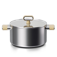 Casserole en acier inoxydable triple couche avec revêtement en titane certifié LFGB Allemagne, compatible induction, pour soupes et fritures, fabrication sur mesure