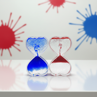 Mainan Sains Cairan Timer Bubble Hourglass Bentuk Hati, Terlaris, Sensorik, Fidget, Pereda Stres, Gerakan Cairan
