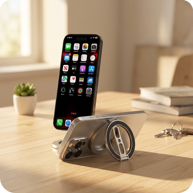 Dual Sided Magnetic Phone Holder for Gym Workout Metal Foldable Phone Stand Magnetic Base for Huawei for Samsung for iPhone