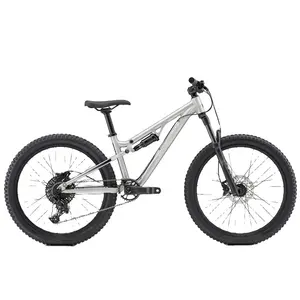 Bicicleta de montanha modelo OEM cor prata com suspensão total em material de liga de alumínio quadro em 26 27,5 29 polegadas freios a disco