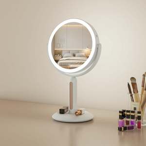 Vẻ đẹp có thể sạc lại Nhà máy cung cấp mỹ phẩm di động bàn đèn tròn với lưu trữ led trang điểm <span class=keywords><strong>Vanity</strong></span> gương - Product Image 1