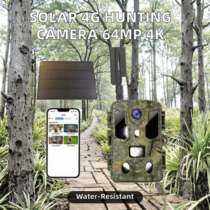 AI Powered 4G Panel solar Hunting Trail Camera 64MP 4K Video 4G Tarjeta SIM <span class=keywords><strong>Datos</strong></span> Ilimitado Inalámbrico 4K para monitoreo de vida silvestre - Product Image 2