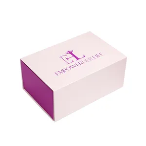 사용자 정의 로고 접이식 접이식 판지 핑크 고급 선물 포장 소기업을 위한 뚜껑과 마그네틱 종이 상자