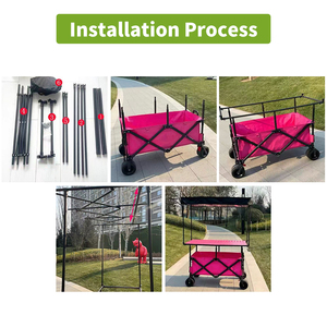 Chariot de vente pliable triangulaire grande capacité pour extérieur, à quatre roues, réglable <span class=keywords><strong>en</strong></span> hauteur, idéal pour la vente ambulante, les marchés nocturnes et les snacks (OEM) - Product Image 5