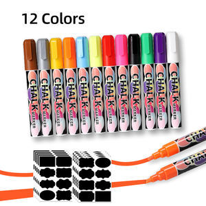 OEM 6mm 12 Farben Liquid Chalk Marker Pen Set für Glas Ungiftige Fenster marker Schreiben reibungslos bunte flüssige Kreide stifte - Product Image 2