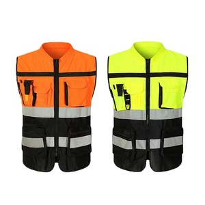 <span class=keywords><strong>Gilet</strong></span> de sécurité réfléchissant <span class=keywords><strong>orange</strong></span> fluorescent pour la circulation routière et l'entrepôt, personnalisable avec logo, vente en gros - Product Image 4