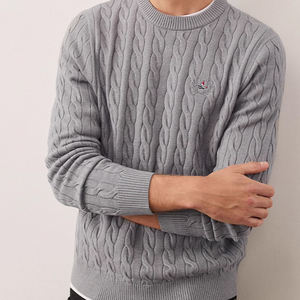 Suéter de costilla de lana Suéter de punto de manga larga personalizado Vintage Suéter de punto de perfil de bandera Feo - Product Image 3