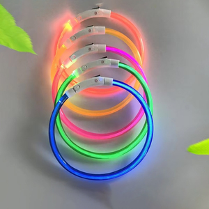 Collare per Animali Domestici in Silicone Ricaricabile con LED, Stile Fibra Ottica, Materiale PVC, Design Cinese, per Uso Notturno, Adatto a Tutte le Stagioni, Tema Halloween - Product Image 3